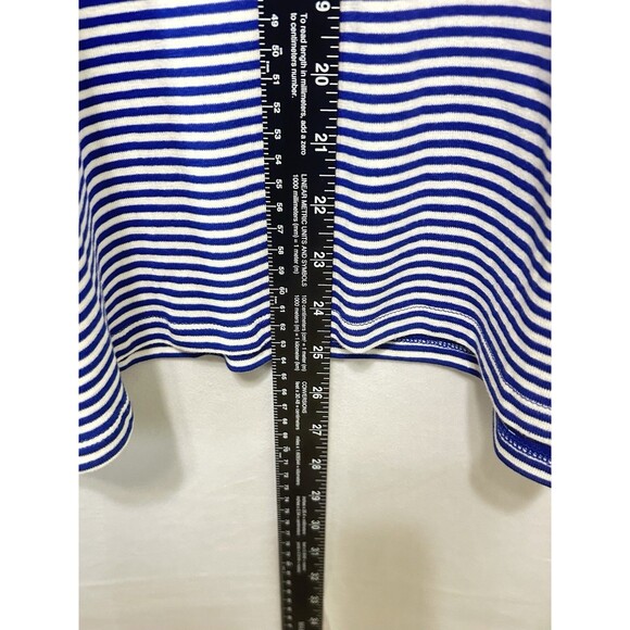 Talbots Womens 2X Longsleeve Blue Striped Button Accent Cuffs Top NWT - Picture 3 of 10